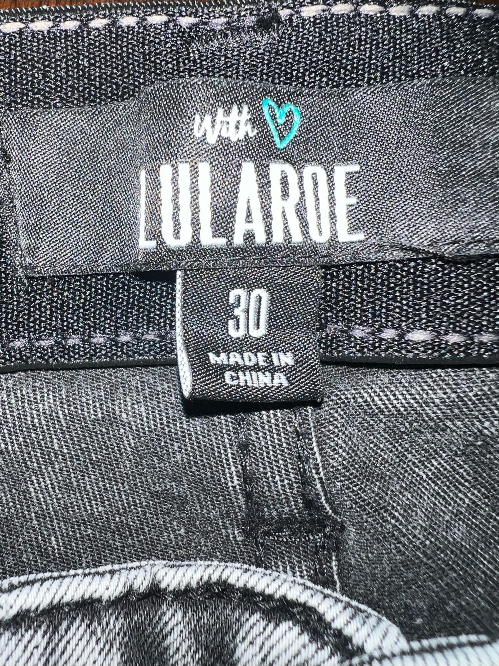 LuLaRoe Black Acid-Wash Women’s Skinny Jeans - Picture 6 of 8